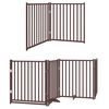 vidaXL Puerta de perros plegable 6 paneles madera &aacute;lamo marr&oacute;n 480 cm
