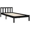 vidaXL Estructura de cama con cabecero madera maciza negro