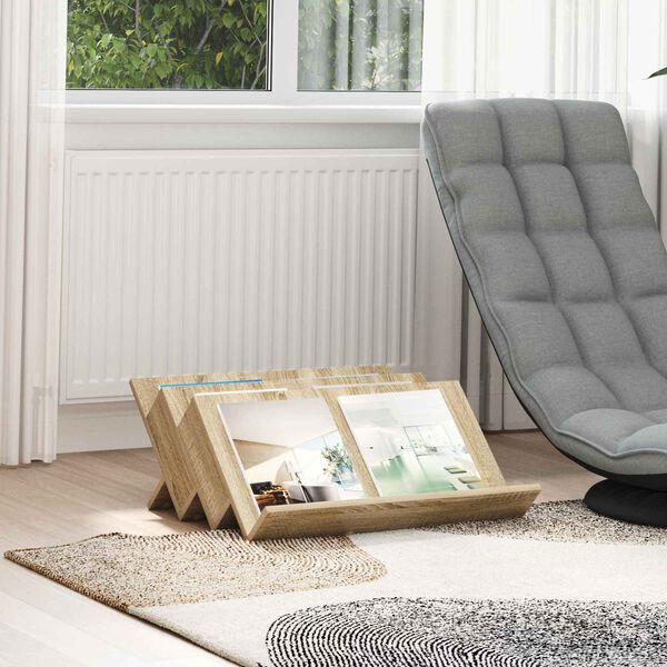 vidaXL Estante de revistas con estante Roble Sonoma 65 x 53 x 28,5 cm