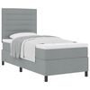 vidaXL Cama tipo Box Spring con colch&oacute;n Gris Claro 90 x 200 cm tela