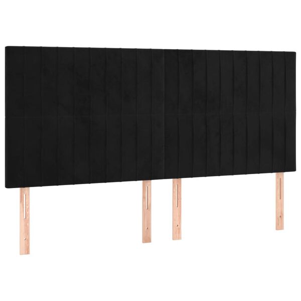 vidaXL Cabecero Terciopelo Negro 180x5x118/128 cm
