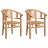 vidaXL Silla 2 pcs Marr&oacute;n 63 x 58 x 89 cm Madera de teca maciza