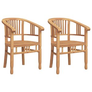 vidaXL Silla 2 pcs Marr&oacute;n 63 x 58 x 89 cm Madera de teca maciza
