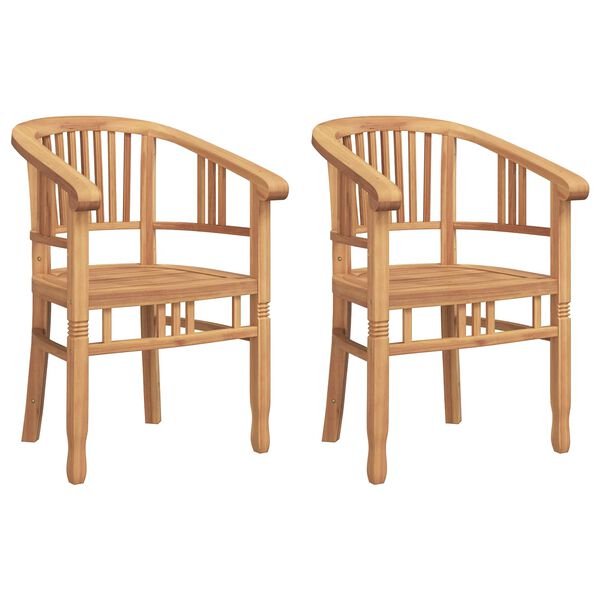 vidaXL Silla 2 pcs Marr&oacute;n 63 x 58 x 89 cm Madera de teca maciza