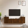 vidaXL Set de muebles para TV 4 pzas madera contrachapada marr&oacute;n roble