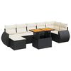 vidaXL Set de sof&aacute;s de jard&iacute;n y cojines 8 piezas rat&aacute;n sint&eacute;tico negro
