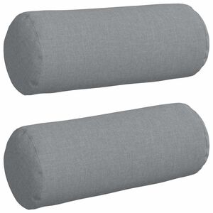 vidaXL Cojines Bolster 2 pcs Gris Claro &Oslash; 15 x 40 cm tela