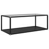 vidaXL Mesa de centro vidrio templado transparente negro 100x50x35 cm