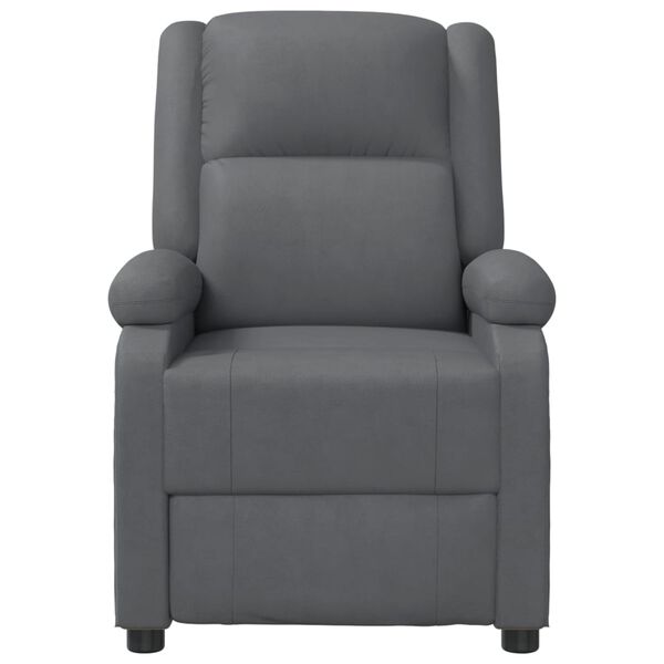 vidaXL Sillón reclinable de cuero sintético gris