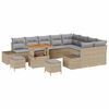 vidaXL Conjunto de sof&aacute;s de jard&iacute;n 12 uds. Beige rat&aacute;n sint&eacute;tico