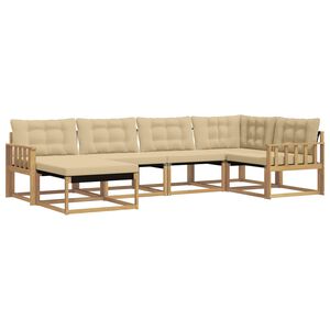 vidaXL Conjunto de sof&aacute;s de exterior 6 uds. y Beige