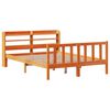 vidaXL Estructura cama con cabecero madera pino marr&oacute;n cera 140x190 cm