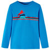 Camiseta infantil de manga larga azul cobalto 140