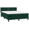 vidaXL Cama box spring con colch&oacute;n terciopelo verde oscuro 140x190 cm