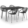 vidaXL Juego de comedor de jard&iacute;n 5 piezas rat&aacute;n PVC negro