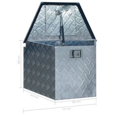 vidaXL Caja de aluminio 737/381x410x460 mm plateada