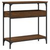 vidaXL Mesa consola estante madera ingenier&iacute;a marr&oacute;n roble 75x29x75 cm