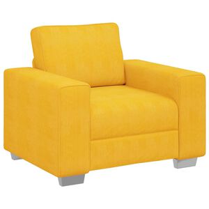 vidaXL Sill&oacute;n sof&aacute; amarillo claro 100x77x82 cm Tela de pana