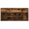 vidaXL Banco zapatero madera de ingeniería roble ahumado 102x30,5x45cm