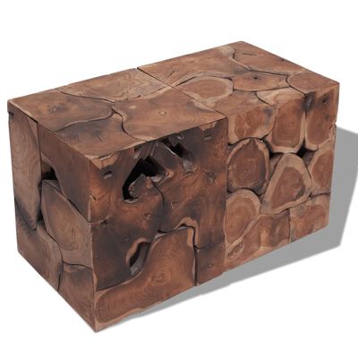 vidaXL Taburetes/mesa de centro madera de teca maciza