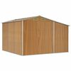 vidaXL Cobertizo jard&iacute;n acero galvanizado marr&oacute;n claro 277x279x179 cm