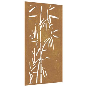vidaXL Adorno de pared de jard&iacute;n acero corten dise&ntilde;o bamb&uacute; 105x55 cm