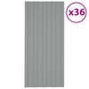 vidaXL Panel de techo 36 pcs Gris 100 x 45 cm Acero galvanizado