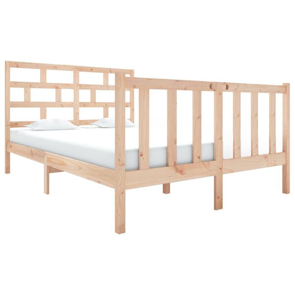 vidaXL Estructura de cama madera maciza de pino 120x190 cm