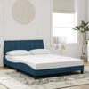 vidaXL Cama con colch&oacute;n Hanko terciopelo azul 140x190 cm