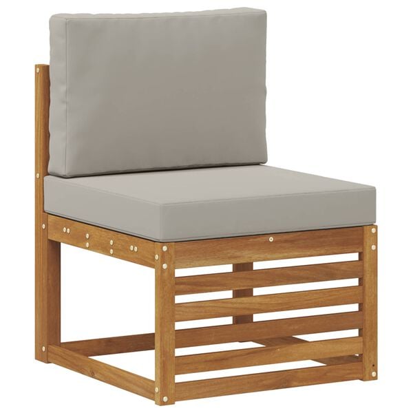 vidaXL Juegos de sof&aacute;s con coj&iacute;n 5 pcs Gris Natural y Claro