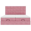 vidaXL Estructura de cama otomana colchones terciopelo rosa 160x200cm