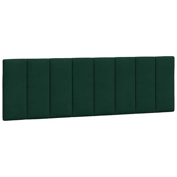 vidaXL Cabecero de cama acolchado Hanko terciopelo verde oscuro 160 cm