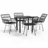 vidaXL Juego de comedor de jard&iacute;n 5 piezas rat&aacute;n sint&eacute;tico negro