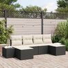 vidaXL Conjunto de sof&aacute; de jard&iacute;n 6 pcs Negro rat&aacute;n sint&eacute;tico