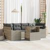 vidaXL Conjunto de sof&aacute; de jard&iacute;n 7 pcs Gris claro Rattan de Poli&eacute;ster