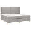 vidaXL Cama box spring con colch&oacute;n tela y LED gris claro 200x200 cm