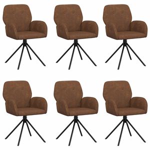 vidaXL Sillas de comedor giratorias 6 uds. Cuero de Suede Sint&eacute;tico