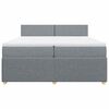vidaXL Cama box spring con colch&oacute;n tela gris claro 200x200 cm