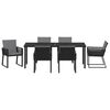 vidaXL Conjunto de Comedor de Jard&iacute;n 7 pcs Negro