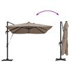 vidaXL Parasol Roma de Brazo Lateral Taupe y Negro 352 x 251 x 265 cm