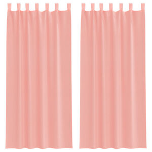 vidaXL Cortinas de gasa con bolsillos para varillas 2 uds. rosa