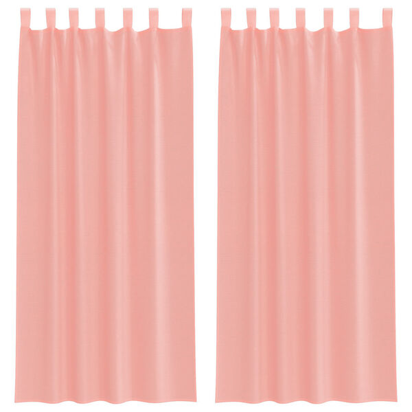 vidaXL Cortinas de gasa con bolsillos para varillas 2 uds. rosa