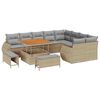 vidaXL Conjunto de sof&aacute;s de jard&iacute;n 12 uds. Beige rat&aacute;n sint&eacute;tico