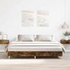vidaXL Estructura de cama sin colchón roble ahumado 180x200 cm