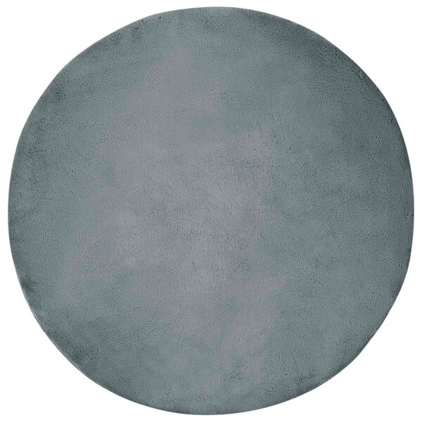 vidaXL Alfombra de Piel Sint&eacute;tica de Conejo Olite Antracita &Oslash; 160 cm