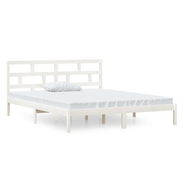 vidaXL Estructura cama doble pequeña madera maciza blanco 120x190 cm
