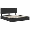 vidaXL Cama con almacenamiento Negro 200 x 200 cm Madera de ingenier&iacute;a