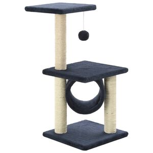 vidaXL Rascador para gatos con poste de sisal 65 cm azul oscuro