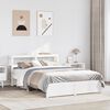 vidaXL Estructura de cama con cabecero sin colch&oacute;n blanco 140x200 cm