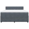 vidaXL Cama box spring con colch&oacute;n terciopelo gris oscuro 180x200 cm